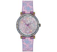 Quarzuhr GUESS "LOTUS", rosa (rosa, hellblau), Armbanduhren, Damen, Quarzuhr, Armbanduhr, Damenuhr (99803212-0)