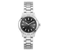 Quarzuhr GUESS "MIST", silber (silberfarben, schwarz), Armbanduhren, Damen, Quarzuhr, Armbanduhr, Damenuhr, Edelstahlarmband, Kristallsteine (63742925-0) silberfarben, schwarz