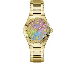 Quarzuhr GUESS "SANGRIA", gold (goldfarben), Armbanduhren, Damen, Quarzuhr, Armbanduhr, Damenuhr, Edelstahlarmband (23714734-0) goldfarben