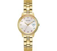 Quarzuhr GUESS "THREE OF HEARTS", gold (goldfarben), Armbanduhren, Damen, Quarzuhr, Armbanduhr, Damenuhr (15017554-0) goldfarben