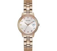 Quarzuhr GUESS "THREE OF HEARTS", gold (roségoldfarben), Armbanduhren, Damen, Quarzuhr, Armbanduhr, Damenuhr (97166122-0)