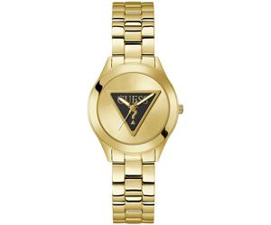 Quarzuhr GUESS "TRI PLAQUE", gold (goldfarben), Armbanduhren, Damen, Quarzuhr, Armbanduhr, Damenuhr (93756459-0) goldfarben