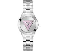 Quarzuhr GUESS "TRI PLAQUE", silber (silberfarben), Armbanduhren, Damen, Quarzuhr, Armbanduhr, Damenuhr (92682955-0) silberfarben