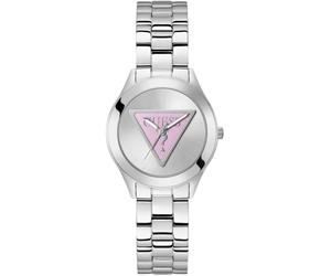 Quarzuhr GUESS "TRI PLAQUE", silber (silberfarben), Armbanduhren, Damen, Quarzuhr, Armbanduhr, Damenuhr (92682955-0) silberfarben