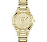 Quarzuhr HUGO "GRAIL FOR HER", gold (goldfarben), Armbanduhren, Damen, Quarzuhr, Armbanduhr, Damenuhr, analog, Edelstahlarmband (96236023-0)