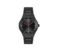 Quarzuhr HUGO "LIT", schwarz, Armbanduhren, Herren, Quarzuhr, Armbanduhr, Herrenuhr, Edelstahlarmband, analog (99777135-0) schwarz