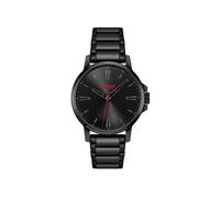 HUGO Schwarz beschichtete Uhr mit tonalem Edelstahlarmband - Style #SMOOTH, 58565092 Schwarz ONESI