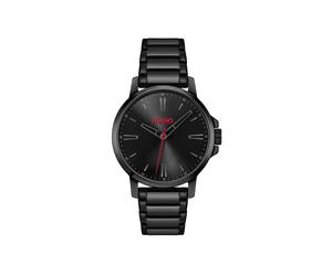 Quarzuhr HUGO "SMOOTH", schwarz, schwarz, Armbanduhren, Herren, Quarzuhr, Armbanduhr, Herrenuhr, Edelstahlarmband, analog (92295616-0) schwarz, schwarz