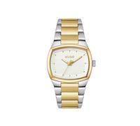 Quarzuhr HUGO "TELLY", gold (silberfarben, goldfarben), Armbanduhren, Herren, Quarzuhr, Armbanduhr, Herrenuhr, Edelstahlarmband, analog (69671925-0) silberfarben, goldfarben
