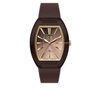 Quarzuhr ICE-WATCH "ICE boliday - Dome - Small - 3H + Date", braun (dunkelbraun), Armbanduhren, Damen, Quarzuhr, Armbanduhr, Damenuhr, analog, Datum, Silikonarmband (19306441-0) dunkelbraun