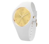 Quarzuhr ICE-WATCH "ICE champagne", weiß (weiß, gold, weiß), Armbanduhren, Damen, Quarzuhr, Armbanduhr, Damenuhr, Silikonarmband, analog (12720224-0) weiß, gold, weiß