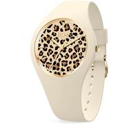 Quarzuhr ICE-WATCH "ICE leopard - Small - 3H", beige, Armbanduhren, Damen, Quarzuhr, Armbanduhr, Damenuhr, Silikonarmband, Wasserdicht bis 10 bar, analog (48561545-0) beige