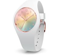 Quarzuhr ICE-WATCH "ICE sunset - S34 - 3H", rosa (weiß), Armbanduhren, Damen, Quarzuhr, Armbanduhr, Damenuhr, Silikon, Mineralglas, analog (15174367-0)