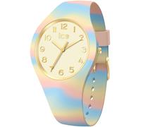 Quarzuhr ICE-WATCH "ICE tie and dye - Small - 3H", bunt (hellblau, rosa, gelb), Armbanduhren, Damen, Quarzuhr, Armbanduhr, Damenuhr, Silikonarmband, analog (97712710-0) hellblau, rosa, gelb