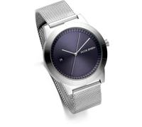 Quarzuhr JACOB JENSEN "Ascent", lila (silberfarben), Armbanduhren, Herren, Quarzuhr, Armbanduhr, Herrenuhr, Edelstahlarmband, analog, Tag (24795740-0) silberfarben