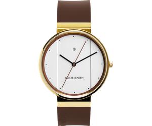 Quarzuhr JACOB JENSEN "New Line", braun, Armbanduhren, Herren, Quarzuhr, Armbanduhr, Herrenuhr, analog, Tag (79097017-0) braun