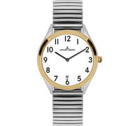 Quarzuhr JACQUES LEMANS "Cannes", silber (silberfarben), Armbanduhren, Damen, Quarzuhr, Armbanduhr, Damenuhr, Herrenuhr, Datum, Edelstahl, Flexband, Zugband (51505663-0) silberfarben