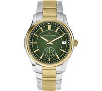 Quarzuhr JACQUES LEMANS "Derby", gold (silbergoldfarben, grün), Armbanduhren, Herren, Quarzuhr, Armbanduhr, Herrenuhr, Edelstahlarmband, analog, Tag, kleine Sekunde (24306840-0)