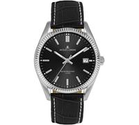 Quarzuhr JACQUES LEMANS "Derby", schwarz (schwarz, schwarz), Armbanduhren, Herren, Quarzuhr, Armbanduhr, Herrenuhr, Damenuhr, Lederarmband, Datum (89396938-0)