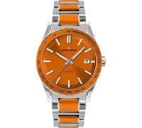 Quarzuhr JACQUES LEMANS "Liverpool", orange (silberfarben, orange), Armbanduhren, Damen, Quarzuhr, Armbanduhr,Herrenuhr,Damenuhr,Edelstahlarmband,bis 10 bar wasserd. (43575361-0) silberfarben, orange