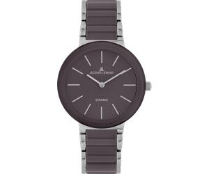 Quarzuhr JACQUES LEMANS "Monaco", grau, grau, Armbanduhren, Damen, Quarzuhr, Armbanduhr, Damenuhr, Keramik, analog (60989016-0) grau, grau