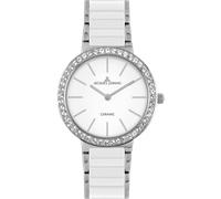 Quarzuhr JACQUES LEMANS "Monaco", weiß, weiß, silberfarben, Armbanduhren, Damen, Quarzuhr, Armbanduhr, Damenuhr, Keramik, analog (62340405-0) weiß, weiß, silberfarben