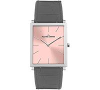Quarzuhr JACQUES LEMANS "Nizza", grau (grau, rosa), Armbanduhren, Damen, Armbanduhr, Damenuhr, Lederarmband (43849827-0) grau, rosa