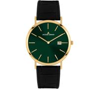 Quarzuhr JACQUES LEMANS "Nizza", schwarz (schwarz, dunkelgrün), Armbanduhren, Damen, Quarzuhr, Armbanduhr, Damenuhr, Herrenuhr, Datum, Lederarmband (85014656-0) schwarz, dunkelgrün