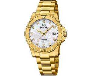 Quarzuhr JAGUAR "Executive Diver", gold (goldfarben, perlmuttfarben), Armbanduhren, Damen, Quarzuhr, Armbanduhr, Damenuhr, Saphirglas, Swiss Made, Edelstahlarmband (89109555-0) goldfarben, perlmuttfar