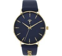 Quarzuhr JOOP, blau (dunkelblau, goldfarben), Armbanduhren, Damen, Quarzuhr, Armbanduhr, Damenuhr, analog, Lederarmband (82835020-0) dunkelblau, goldfarben