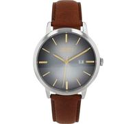 Quarzuhr JOOP, braun (cognacfarben), Armbanduhren, Herren, Quarzuhr, Armbanduhr, Herrenuhr, Lederarmband, Datum, Edelstahlboden verschraubt (46106615-0)