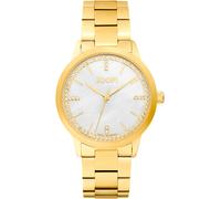 Quarzuhr JOOP, gold (goldfarben, weiß), Armbanduhren, Damen, Quarzuhr, Armbanduhr, Damenuhr, analog, Glassteine, Edelstahlarmband (88497737-0)