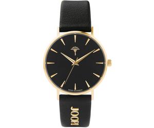 Quarzuhr JOOP, gold (schwarz, goldfarben), Armbanduhren, Damen, Quarzuhr, Armbanduhr, Damenuhr, analog, Lederarmband (21067247-0) schwarz, goldfarben