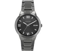 Quarzuhr JOOP, grau (gunfarben), Armbanduhren, Herren, Quarzuhr, Armbanduhr, Herrenuhr, Edelstahlarmband, Leuchtzeiger, Datum (27808906-0)