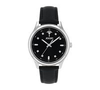 Quarzuhr JOOP, schwarz, Armbanduhren, Damen, Quarzuhr, Armbanduhr, Damenuhr, Lederarmband, analog, Kristallsteine (55862906-0) schwarz