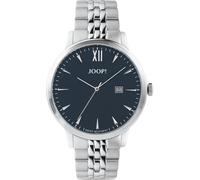 Quarzuhr JOOP, silber (silberfarben, dunkelblau), Armbanduhren, Herren, Quarzuhr, Armbanduhr, Herrenuhr, analog, Datum, Edelstahlarmband (29114854-0) silberfarben, dunkelblau
