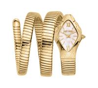 Quarzuhr JUST CAVALLI TIME "Cristallo", gold (goldfarben, weiß), Armbanduhren, Damen, Quarzuhr, Armbanduhr, Damenuhr, Edelstahlarmband, analog (28157619-0) goldfarben, weiß