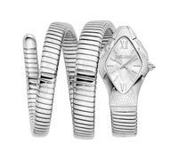 Quarzuhr JUST CAVALLI TIME "Cristallo", silber (silberfarben, silberfarben), Armbanduhren, Damen, Quarzuhr, Armbanduhr, Damenuhr, Edelstahlarmband, analog (89012518-0) silberfarben, silberfarben
