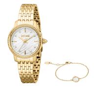 Quarzuhr JUST CAVALLI TIME "Euforia", silber (goldfarben, silberfarben), Armbanduhren, Damen, Quarzuhr, Armbanduhr, Damenuhr, Edelstahlarmband, Ideal auch als Geschenk (48032801-0) goldfarben, silberf