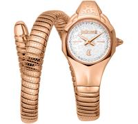 Quarzuhr JUST CAVALLI TIME "Fiore", silber (roségoldfarben, silberfarben), Armbanduhren, Damen, Quarzuhr, Armbanduhr, Damenuhr, Edelstahlarmband, analog, Kristallsteine (12166052-0) roségoldfarben, si
