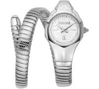 Quarzuhr JUST CAVALLI TIME "Fiore", silber (silberfarben, silberfarben), Armbanduhren, Damen, Quarzuhr, Armbanduhr, Damenuhr, Edelstahlarmband, analog, Kristallsteine (64045655-0) silberfarben, silber