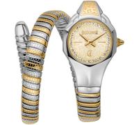 Quarzuhr JUST CAVALLI TIME "Fiore", silbergoldfarben, champagnerfarben, Armbanduhren, Damen, Quarzuhr, Armbanduhr, Damenuhr, Edelstahlarmband, analog, Kristallsteine (24294531-0) silbergoldfarben, cha