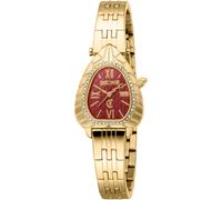 Quarzuhr JUST CAVALLI TIME "Perla", gold (goldfarben, rot), Armbanduhren, Damen, Quarzuhr, Armbanduhr, Damenuhr, Edelstahlarmband, analog, Kristallsteine (98302810-0) goldfarben, rot