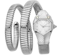 Quarzuhr JUST CAVALLI TIME "Serpente doppio", silber (silberfarben), Armbanduhren, Damen, Quarzuhr, Damenuhr, Armbanduhr, Edelstahlarmband (81284633-0) silberfarben