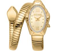 Quarzuhr JUST CAVALLI TIME "Signature Snake", gold (goldfarben), Armbanduhren, Damen, Quarzuhr, Armbanduhr, Damenuhr, Edelstahlarmband, analog, Kristallsteine (95250910-0) goldfarben