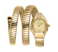 Quarzuhr JUST CAVALLI TIME "Signature Snake", gold (goldfarben), Armbanduhren, Damen, Quarzuhr, Armbanduhr, Damenuhr, Edelstahlarmband, analog, Kristallsteine (60764630-0) goldfarben