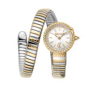 Quarzuhr JUST CAVALLI TIME "Signature Snake", gold (silberfarben, goldfarben), Armbanduhren, Damen, Quarzuhr, Armbanduhr, Damenuhr, Edelstahlarmband, analog, Kristallsteine (18781738-0) silberfarben, 