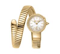 Quarzuhr JUST CAVALLI TIME "Signature Snake", goldfarben, Armbanduhren, Damen, Quarzuhr, Armbanduhr, Damenuhr, Edelstahlarmband, analog, Kristallsteine (91653012-0) goldfarben