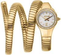 Quarzuhr JUST CAVALLI TIME "Signature Snake", goldfarben, silberfarben, Armbanduhren, Damen, Quarzuhr, Armbanduhr, Damenuhr, Edelstahlarmband, analog, Kristallsteine (64757256-0) goldfarben, silberfar