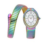 Quarzuhr JUST CAVALLI TIME "Signature Snake", regenbogenfarben, Armbanduhren, Damen, Quarzuhr, Armbanduhr, Damenuhr, Edelstahlarmband, analog, Kristallsteine (88273065-0) regenbogenfarben